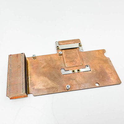 radiateur de cuivre pur, radiateur à haute densité de dent, composants électroniques, radiateur de dent de pelle, plat de cuivre